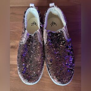 Justice Sequin Slip-On Sneakers - Rose Gold